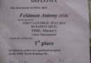 מקום ראשון לתלמיד בית ספרנו אנטוני פלדמן בתחרות השחמט הבינלאומית